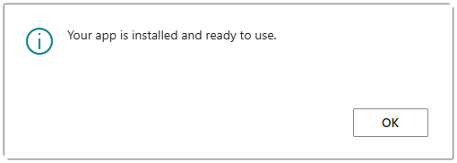 Image showing the app is installed and ready to use message.