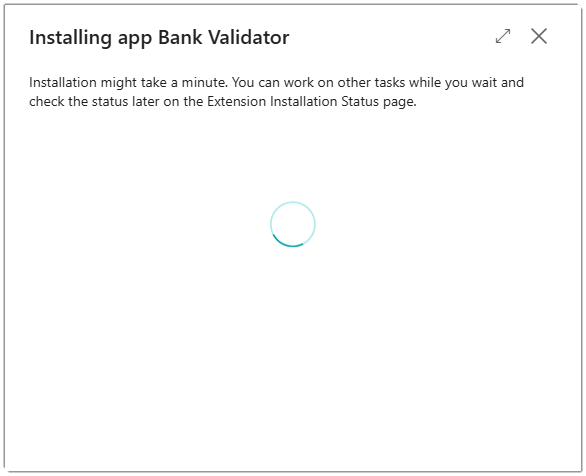 Image showing the installing app dialog.
