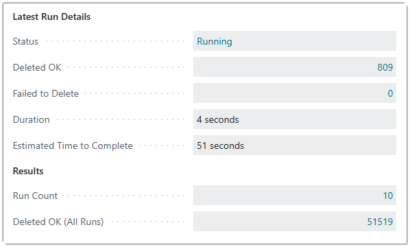 Image showing the Latest Run Details.