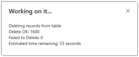 Image showing the progress of the Delete Now action.