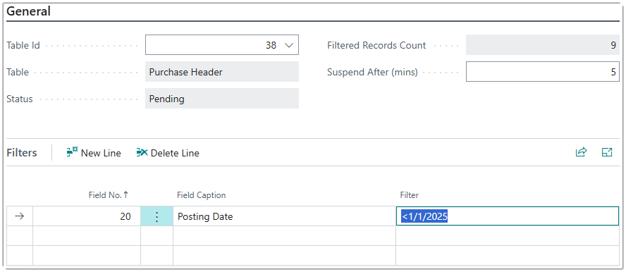 Image showing applying a filter on Posting Date.