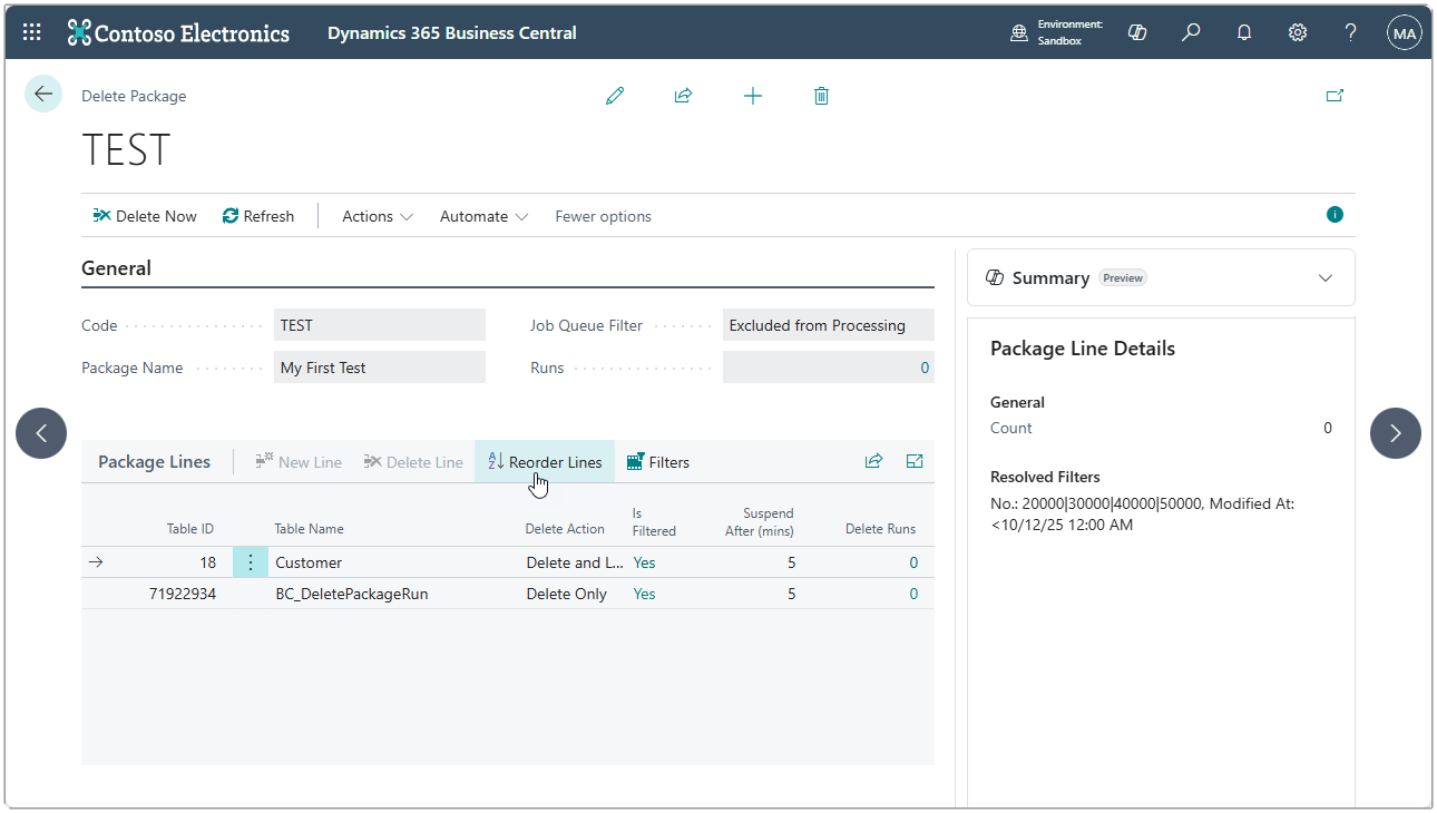 Image showing the reorder lines action.